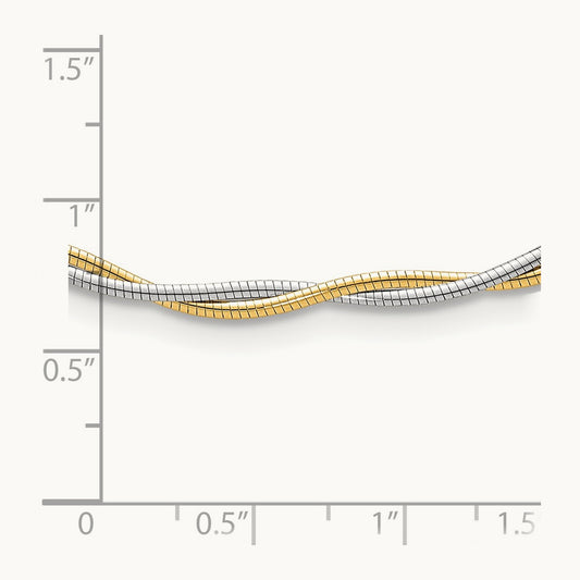 Polished Twisted Omega 17in Necklace, 14K Two-tone