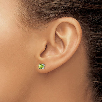 Round Peridot Earrings — 5.2mm