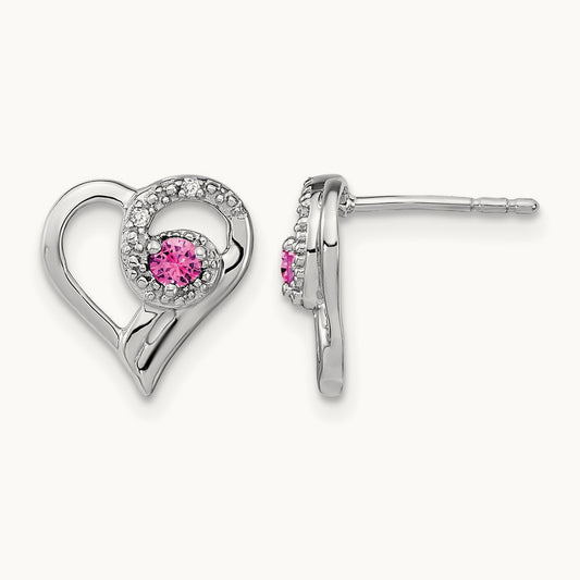 Sapphire and Diamond Heart Earrings — photo set