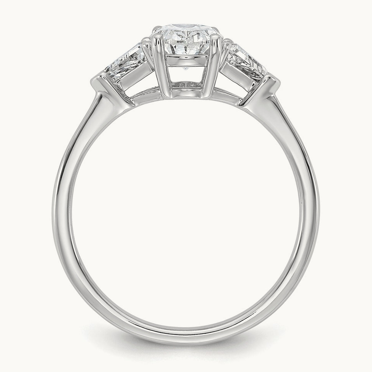 Oval & Trillion 3 Stone Engagement Ring, 1.50-4.00 ct tw Lab-Grown Diamond — 1 1/2 ct, 14K White Gold