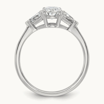 Oval & Trillion 3 Stone Engagement Ring, 1.50-4.00 ct tw Lab-Grown Diamond — 1 1/2 ct, 14K White Gold