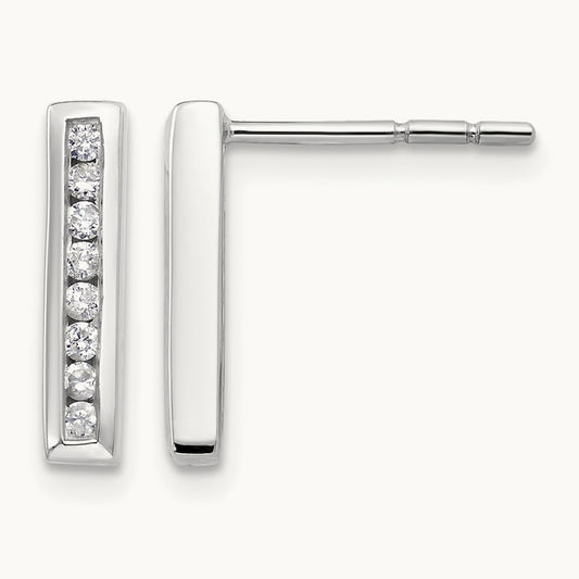 Vertical Bar Post Earrings, 0.15 ct tw Lab-Grown Diamond