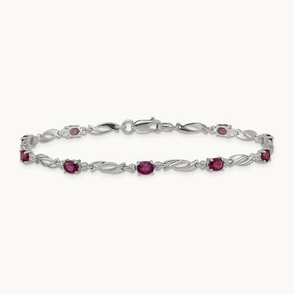 Diamond and Ruby Bracelet, 14K White Gold