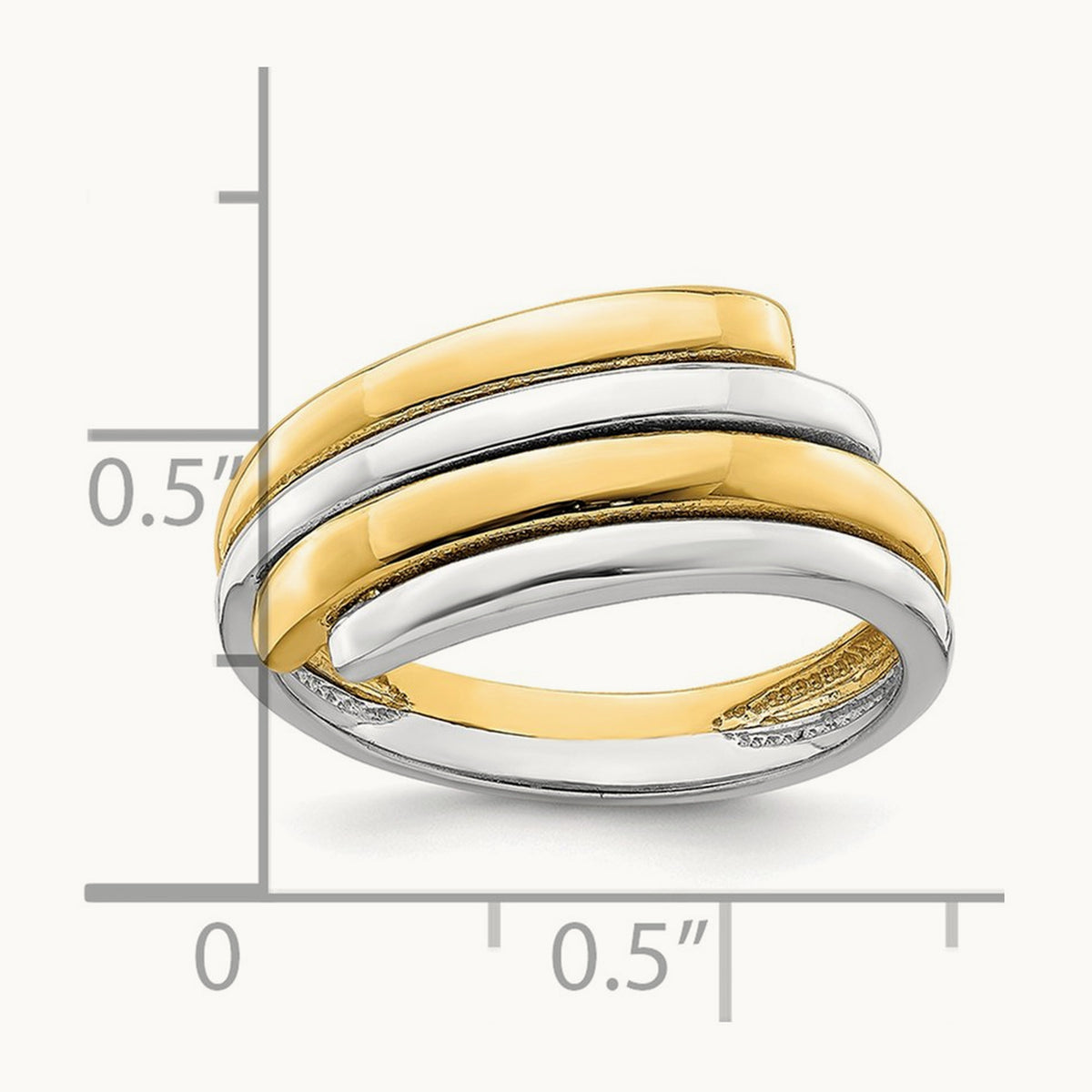 Crossover Band, 14K Two-tone