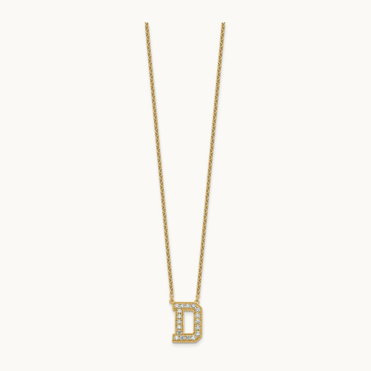 Initial Necklace — 14K Yellow Gold, D, 1/2 ct
