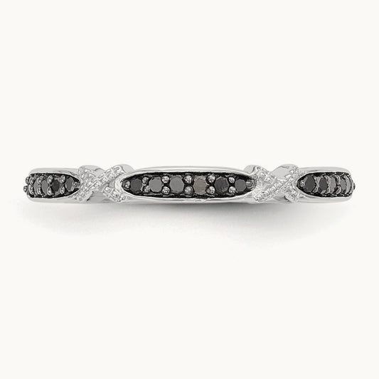 Black Diamond Band, 14K White Gold