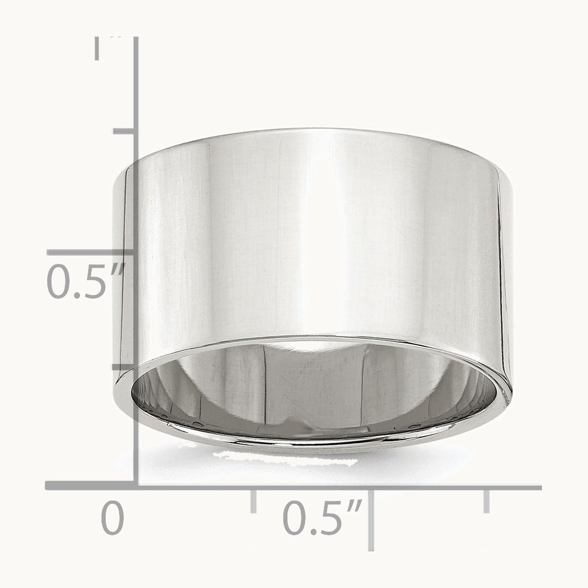 Sterling Silver 12mm Lightweight Flat Band