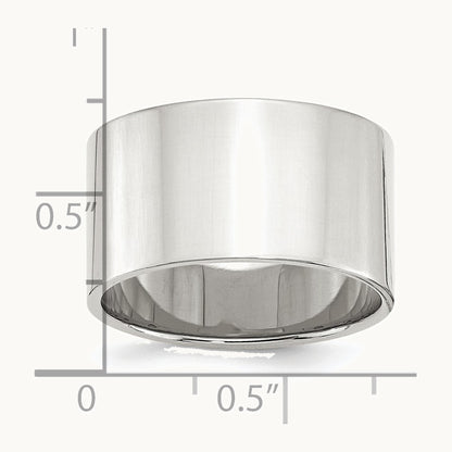 Sterling Silver 12mm Lightweight Flat Band