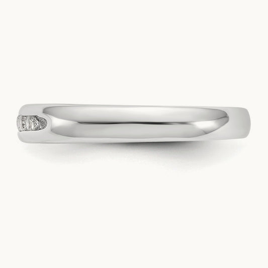 7-Stone Diamond Channel Band, 14K White Gold