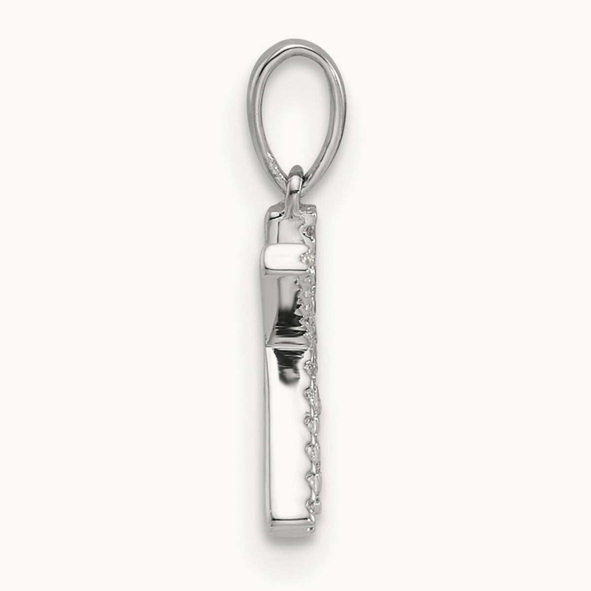 Diamond Letter K Initial Pendant, 14K White Gold