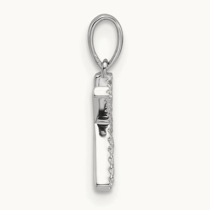 Diamond Letter K Initial Pendant, 14K White Gold