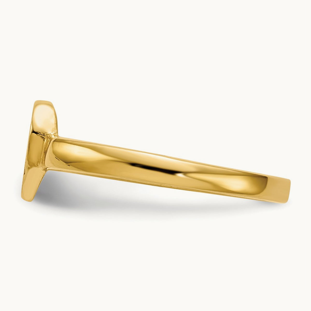 Open Back Heart Signet Ring — 14K Yellow Gold, 7.5x6.5mm