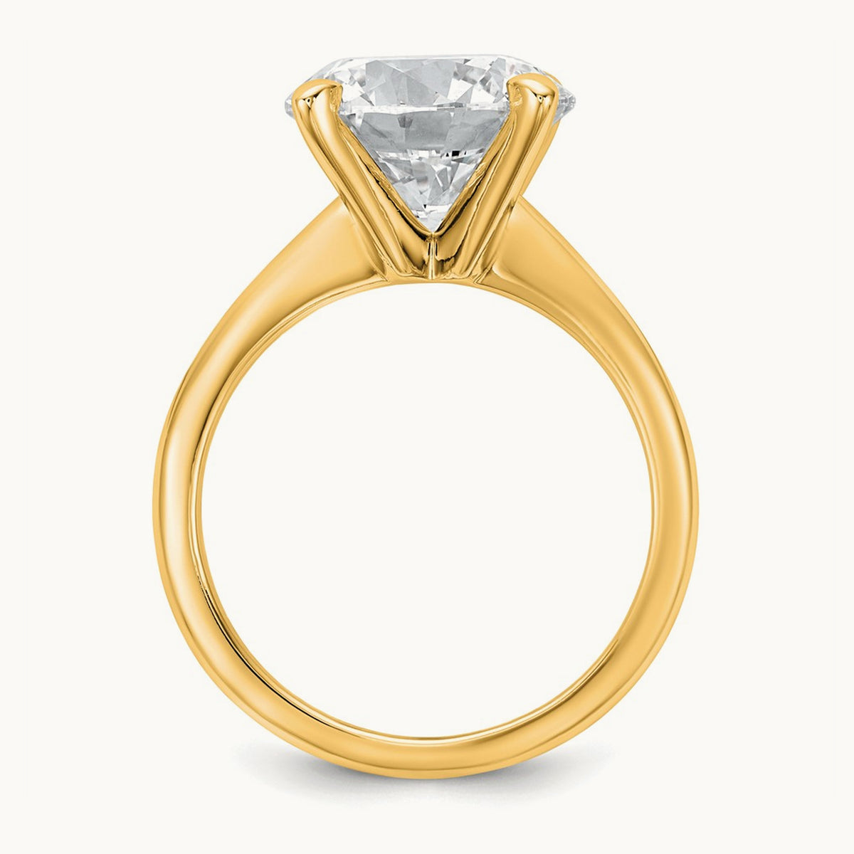 Round Solitaire Engagement Ring, 0.25-5.00 ct tw Lab-Grown Diamond — 5 ct, 14K Two-Tone
