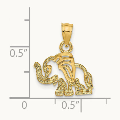 Flat Cut-Out Elephant Charm, 14K