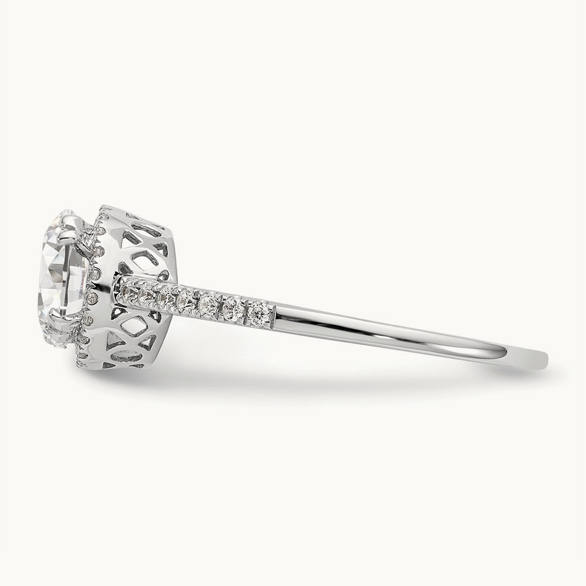 Round Semi-Mount Halo Engagement Ring, 0.15 ct tw