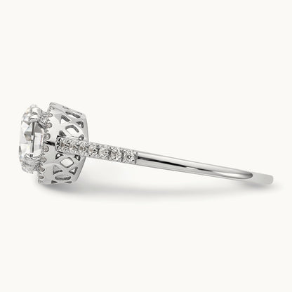 Round Semi-Mount Halo Engagement Ring, 0.15 ct tw