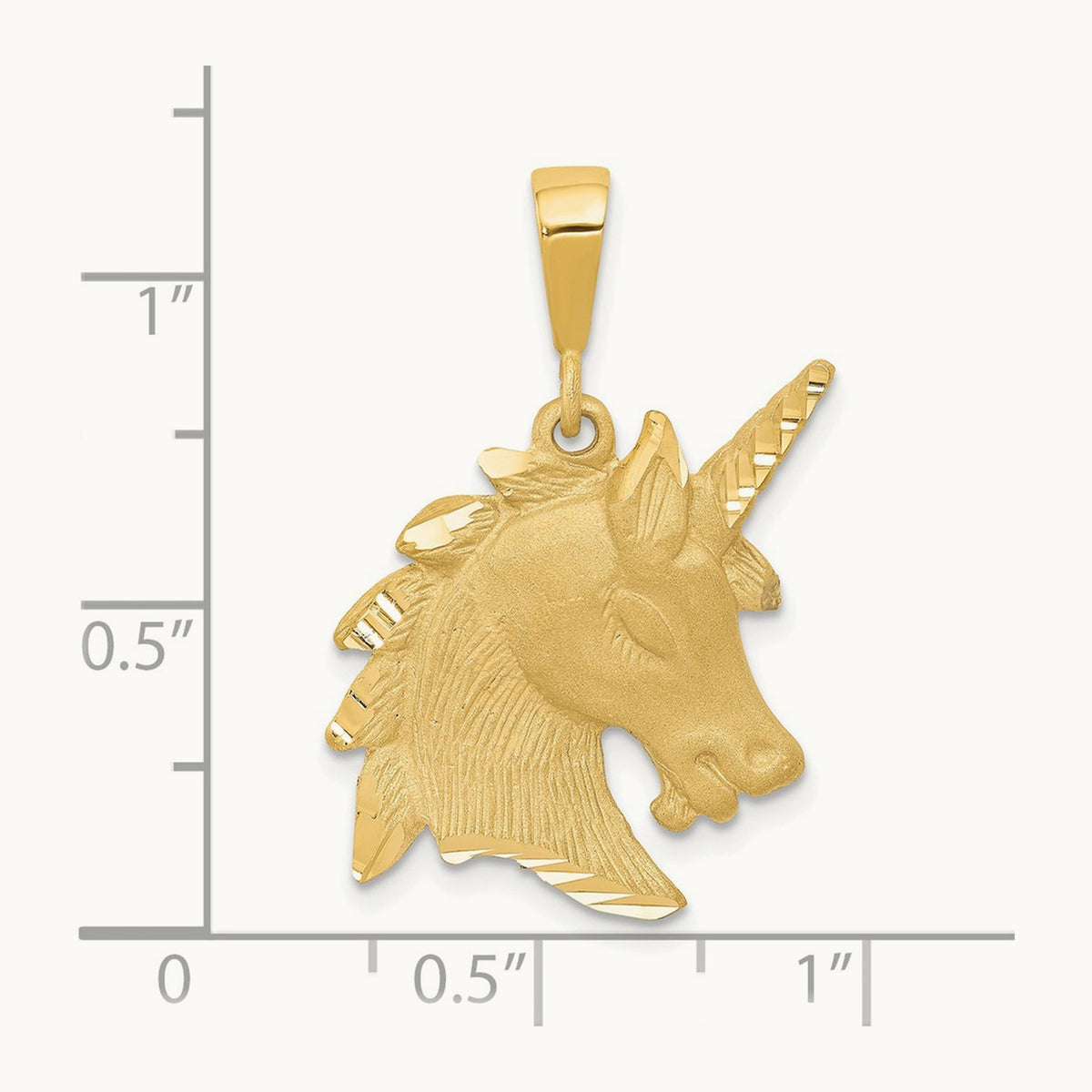 Unicorn Head Charm, 14K