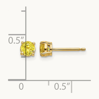 Sapphire Earrings, 14K Yellow