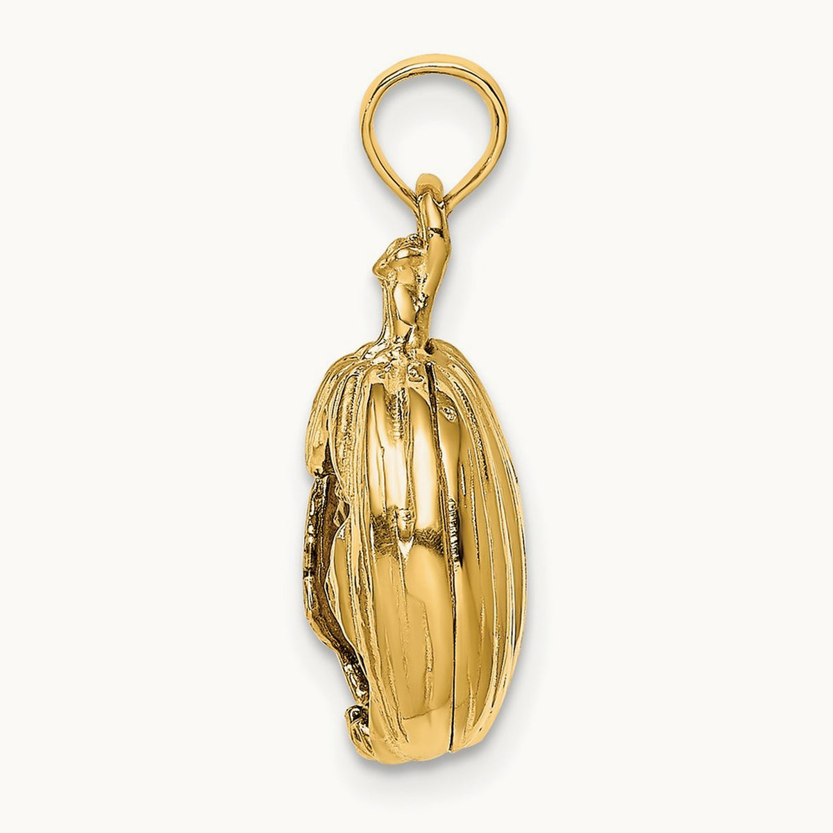 w/Rhodium 3-D Jack-o-Lantern w/Enameled Black Cat and Moon Charm, 14K