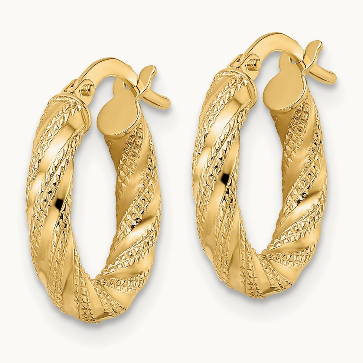 Polished Twisted Hoop Earrings — 16mm