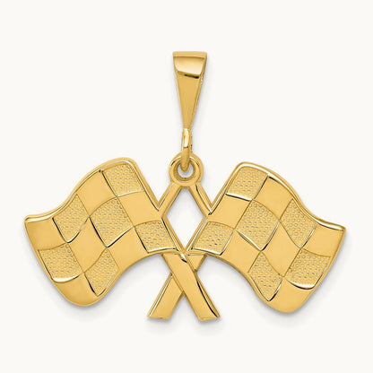 Racing Flags Pendant, 14K