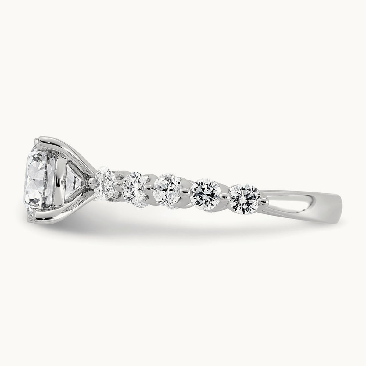 . Rd Center Engagement Ring, 2 1/4-5 1/8 ct Lab-Grown Diamond