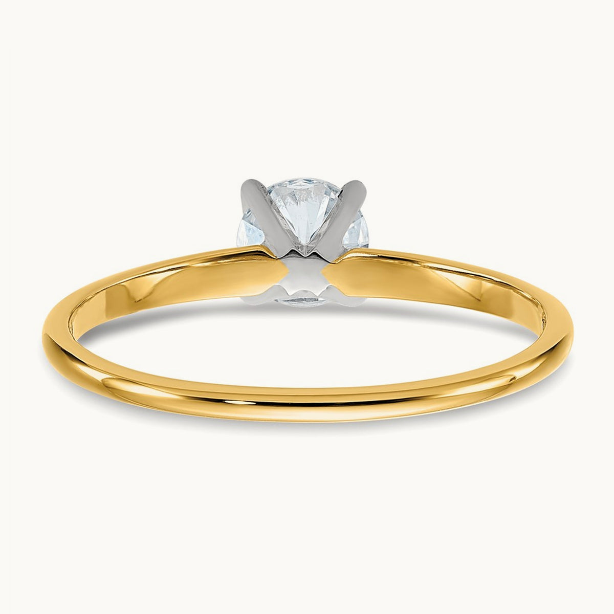 Round Solitaire Engagement Ring, 0.50 ct tw Lab-Grown Diamond — 14K Two-Tone