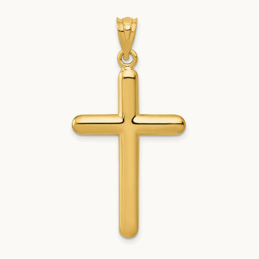 Polished Cross Pendant, 14K