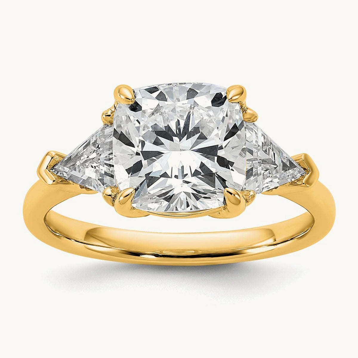 Triangle Cushion Semi-Mount Engagement Ring, 0.50-1.00 ct tw Lab-Grown Diamond — 1 ct, 14K Yellow Gold