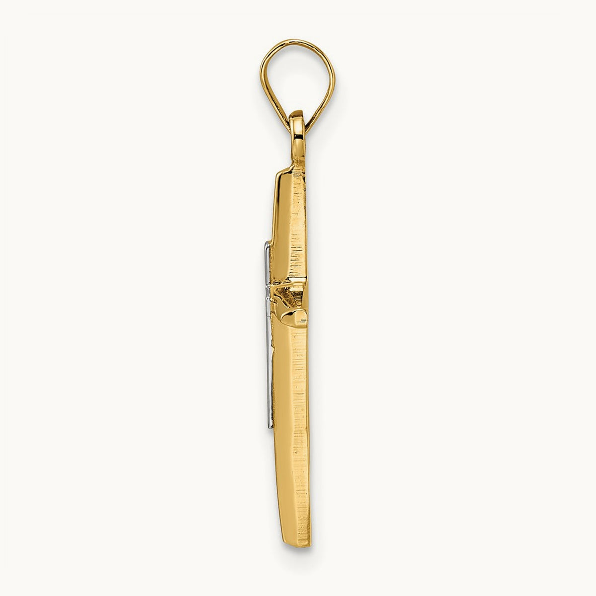 Polished Solid Double Cross Pendant — 27mm