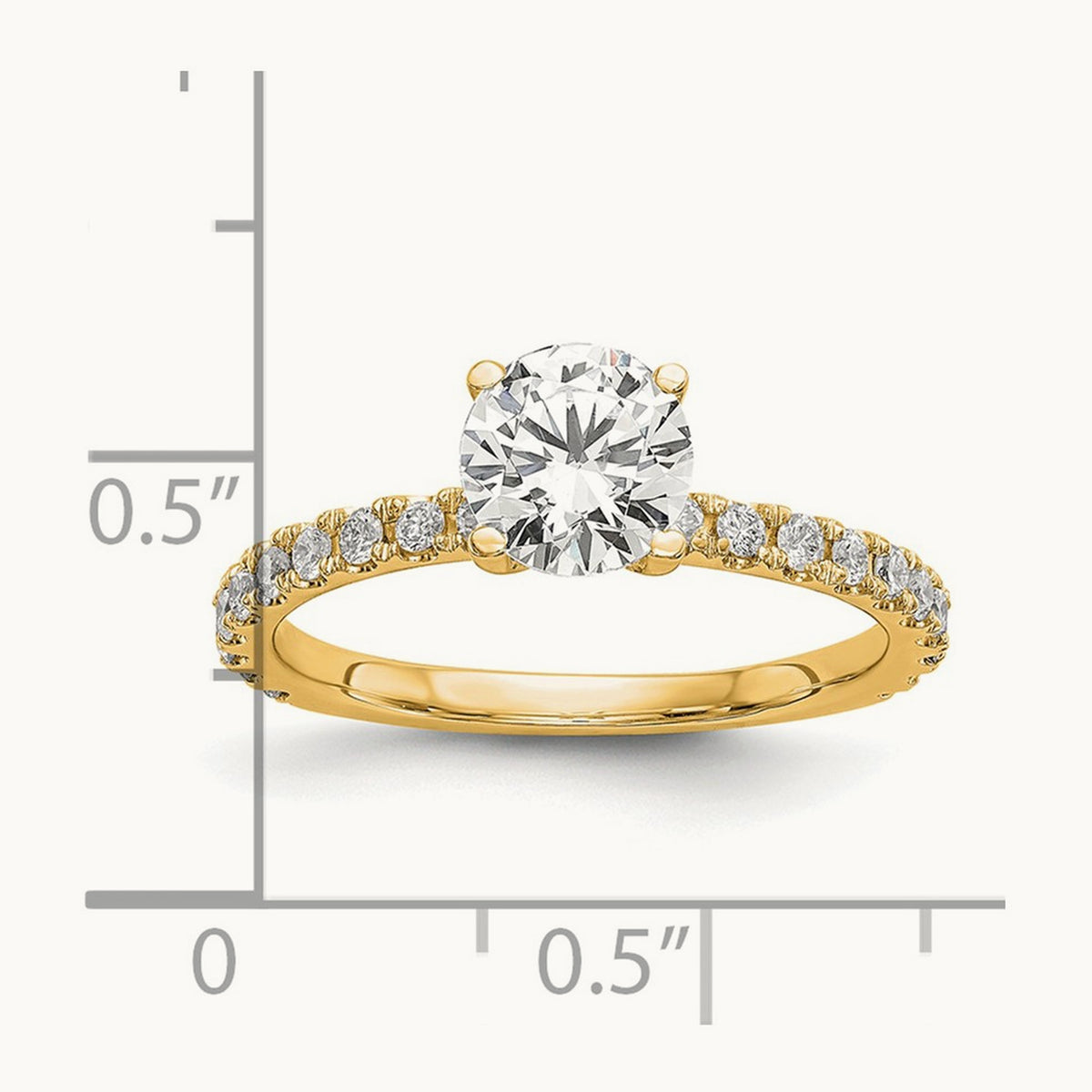 Round Semi-Mount Engagement Ring, 0.25 ct tw Lab-Grown Diamond — 14K Yellow Gold