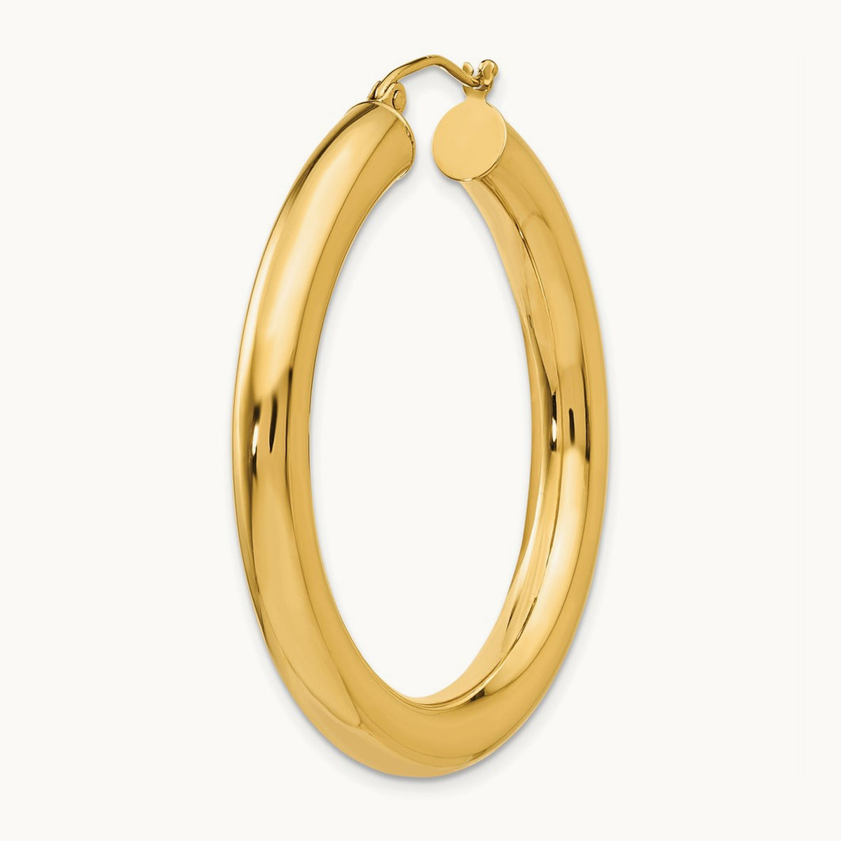 Single 14k Polished Tube Hoop Earring, 5mm