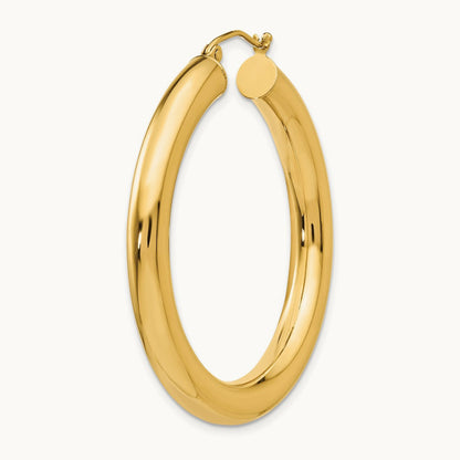 Single 14k Polished Tube Hoop Earring, 5mm