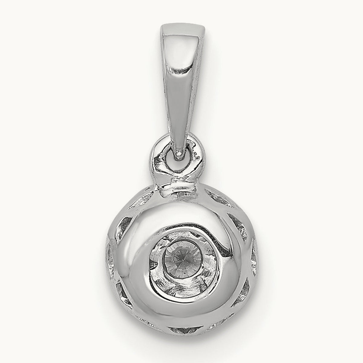1/4ct. Diamond Circle Cluster Pendant, 14K White Gold