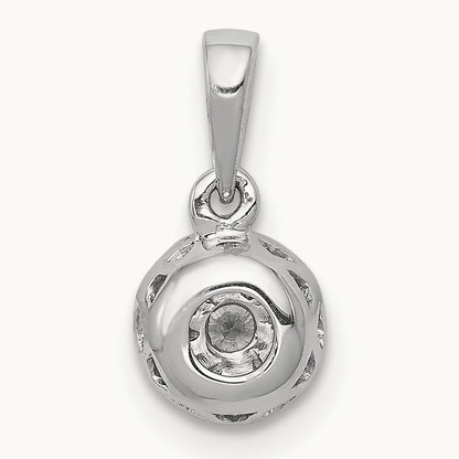 1/4ct. Diamond Circle Cluster Pendant, 14K White Gold