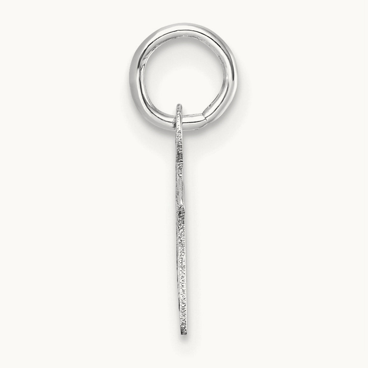 Uppercase Initial Charm — 14K White Gold, M