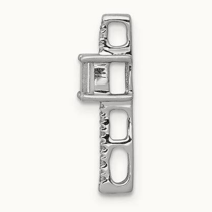 Diamond and .24 Sapphire Fancy Chain Slide, 14K White Gold