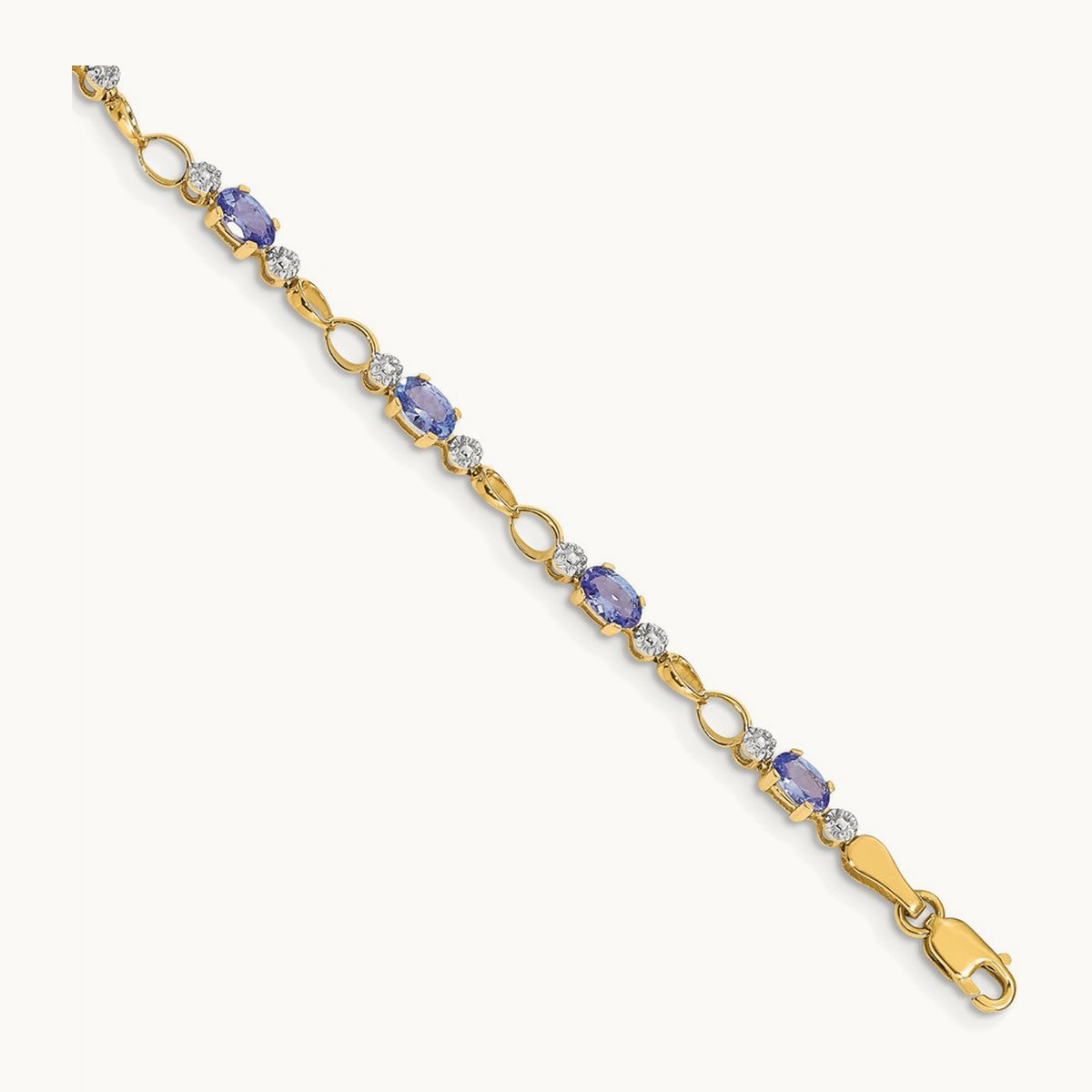 Open-Link Diamond/Tanzanite Bracelet, 14K