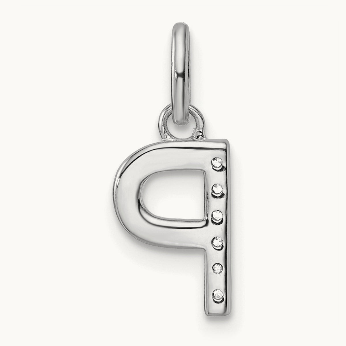 Twisted Diamond Charm — 14K White Gold, P