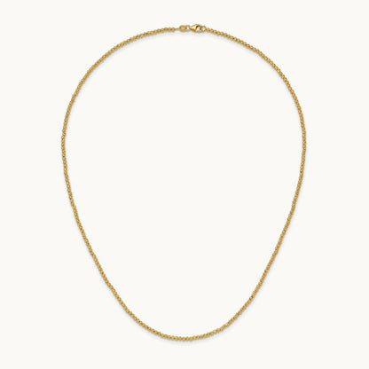Polished and Diamond-cut Beaded 18in Necklace, 14K