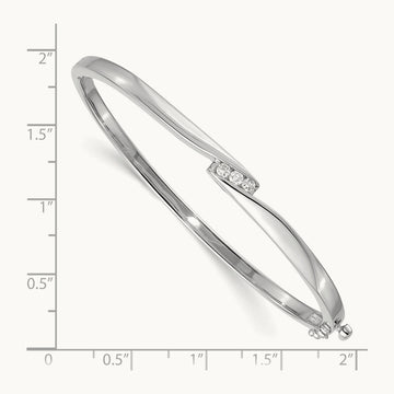A Diamond Hinged Bangle, 14K White Gold