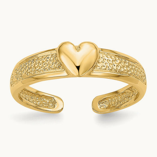 Heart Toe Ring, 14K