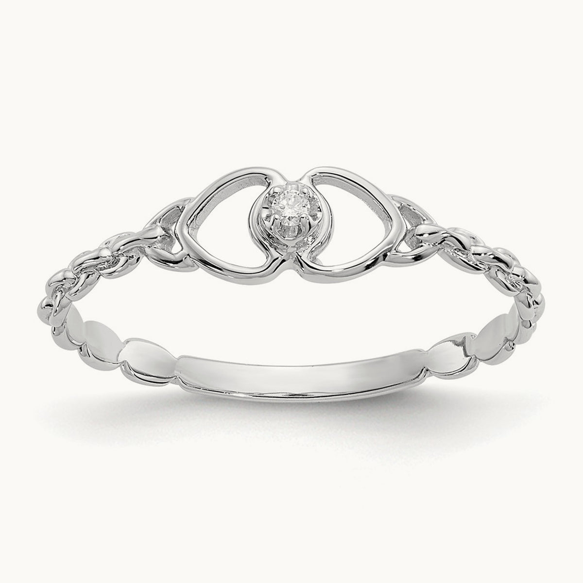 AA Diamond heart ring, 14K White Gold
