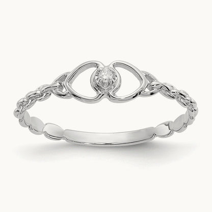 AA Diamond heart ring, 14K White Gold