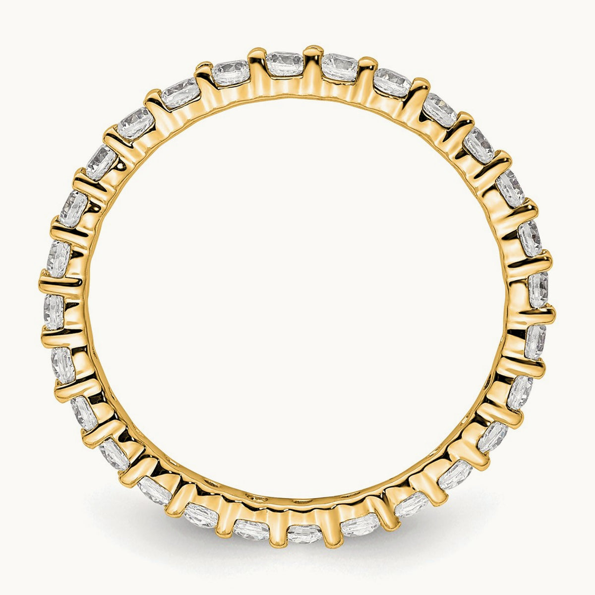 Polished Shared Prong Diamond Eternity Band — 14K Yellow Gold (2)