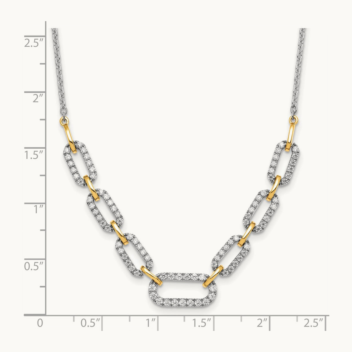 Fashion Link Necklace, 1.00 ct tw Lab-Grown Diamond — 14K Two-Tone