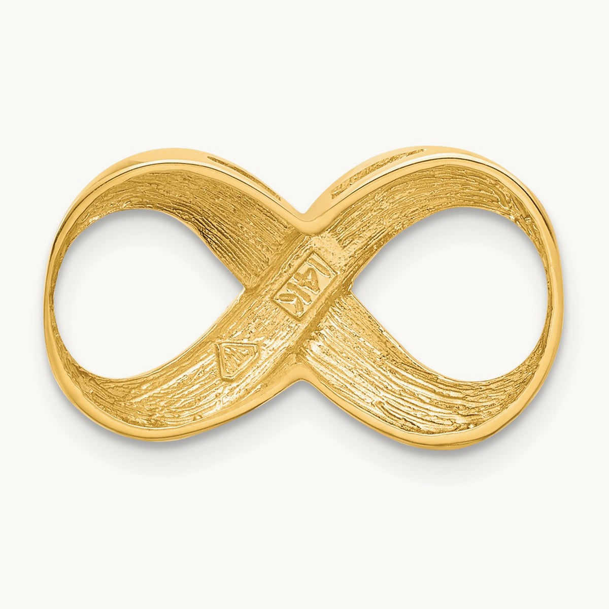 Infinity Figure Eight Polished and Textured Slide, 14K