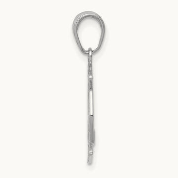 Small St. Florian Badge Pendant, 14K White Gold