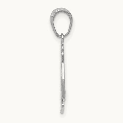 Small St. Florian Badge Pendant, 14K White Gold