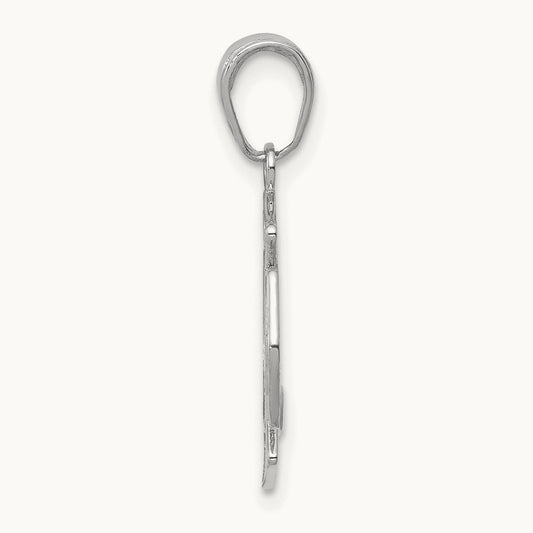 Small St. Florian Badge Pendant, 14K White Gold